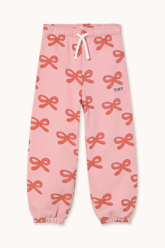 Dječji pamučni donji dio trenirke Tinycottons WORMS SWEATPANT AW25.076 roza AW25