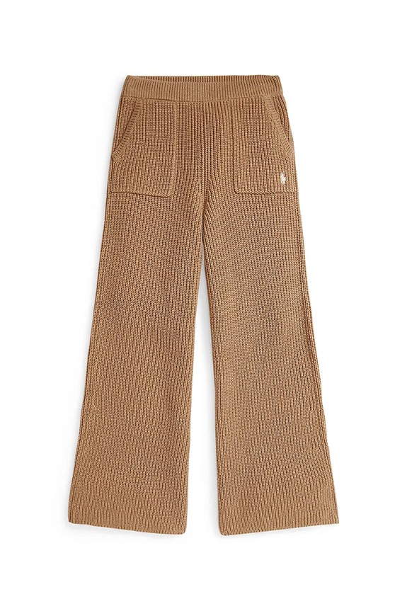 Detské bavlnené nohavice Polo Ralph Lauren 313978869001 hnedá AW25