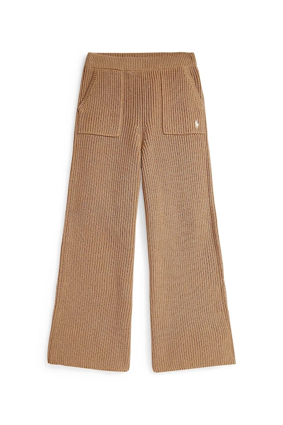 Detské bavlnené nohavice Polo Ralph Lauren 313978869001 hnedá AW25