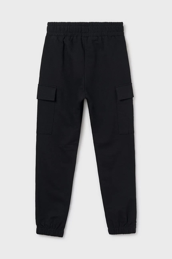 Dziewczynka Mayoral spodnie dresowe jogger cargo 7578.8F.Junior.9BYA czarny