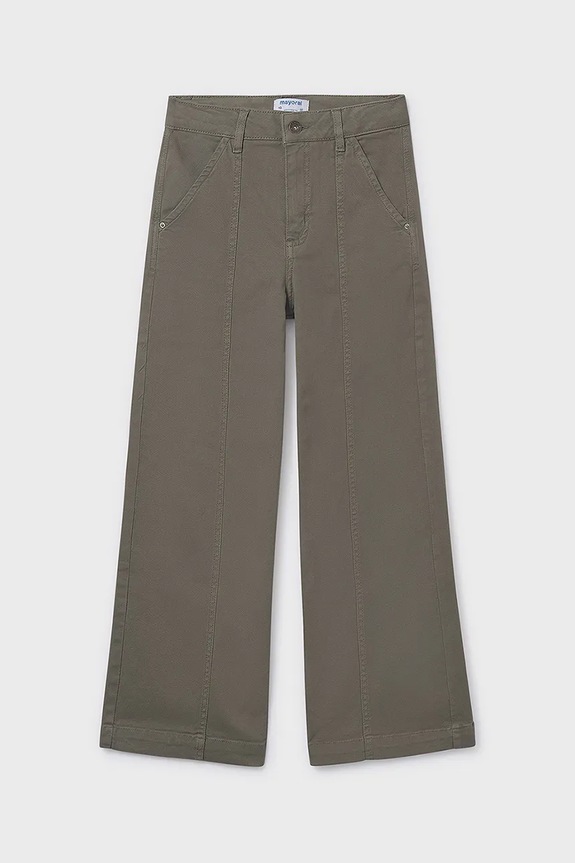 Detské nohavice Mayoral wide leg s elastanom zelená 7580.8G.Junior.9BYA