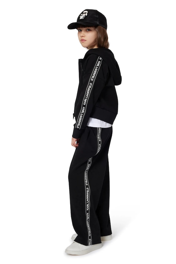 Karl Lagerfeld pantaloni de trening pentru copii tricotaj negru Z30597.156.162