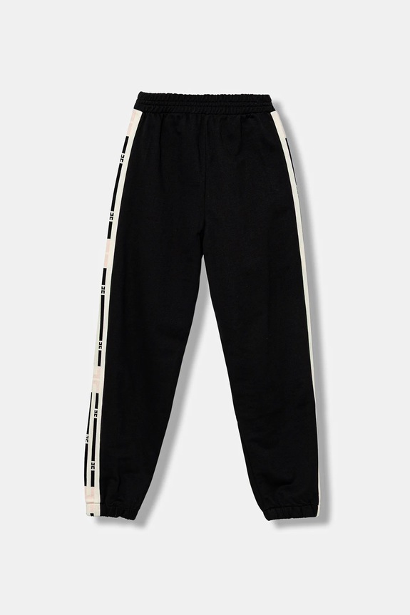 Elisabetta Franchi spodnie dresowe bawełniane dziecięce EFPA298.0.FF002 czarny AW25