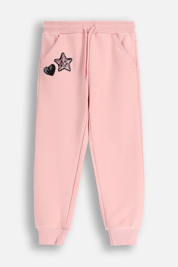 Coccodrillo pantaloni de trening din bumbac pentru copii ZC5120101CGK roz AW25