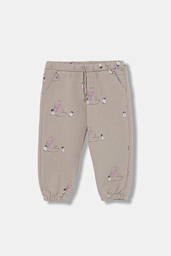 United Colors of Benetton pantaloni de trening pentru copii tricotaj maro 3TIKGF05A.P.Seasonal