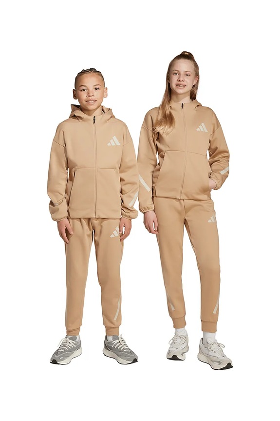 adidas spodnie dresowe dziecięce dzianina brązowy JW4002