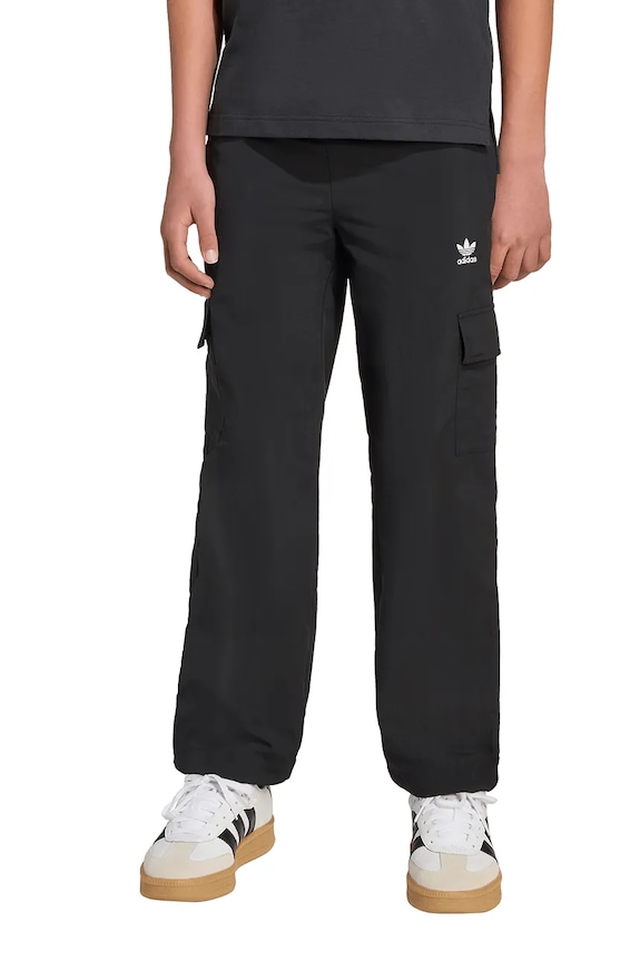 adidas Originals spodnie dziecięce tkanina czarny JX2786