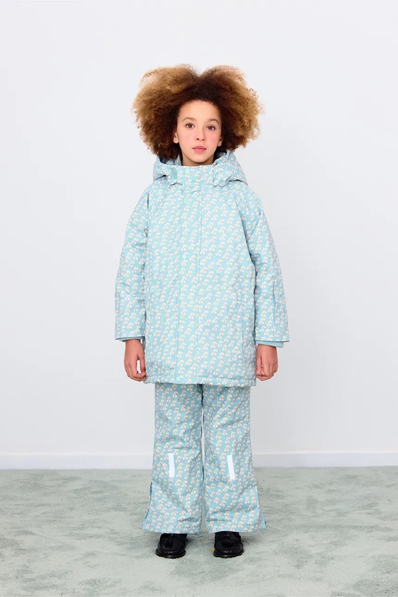 Tinycottons spodnie narciarskie dziecięce CHERRIES SNOW PANT tkanina niebieski AW25.052