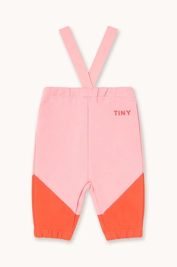 Tinycottons spodnie dresowe niemowlęce TINY COLOR BLOCK BABY SWEATPANT Planet friendly różowy AW25.278
