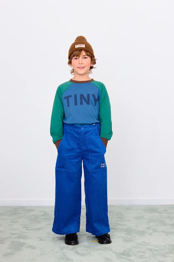 Tinycottons spodnie dziecięce TINY SOLID WOVEN PANT bawełna granatowy AW25.457