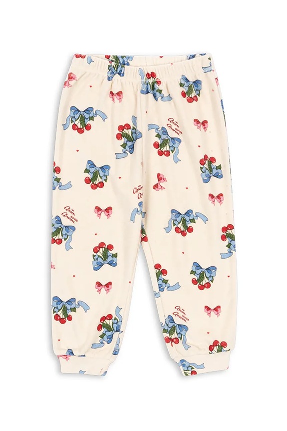 Παιδική φόρμα από βαμβάκι Konges Sløjd ITTY SWEAT PANTS GOTS πλεκτό ύφασμα μπεζ KS103830.9BYA