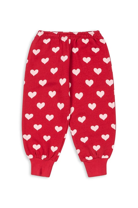 Konges Sløjd pantaloni copii LOUPY LOU SWEAT PANTS OCS bumbac rosu KS103873.9BYA