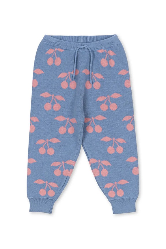 Παιδικό βαμβακερό παντελόνι Konges Sløjd LAPIS KNIT PANTS GOTS βαμβάκι μωβ KS103855.9BYA