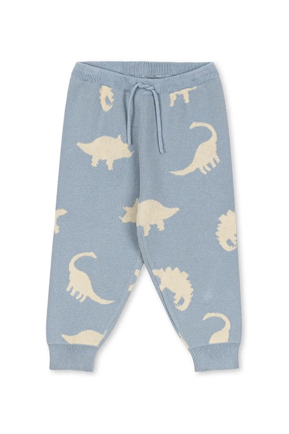 Konges Sløjd spodnie bawełniane dziecięce LAPIS KNIT PANTS GOTS wzorzyste szary KS103855.9BYA