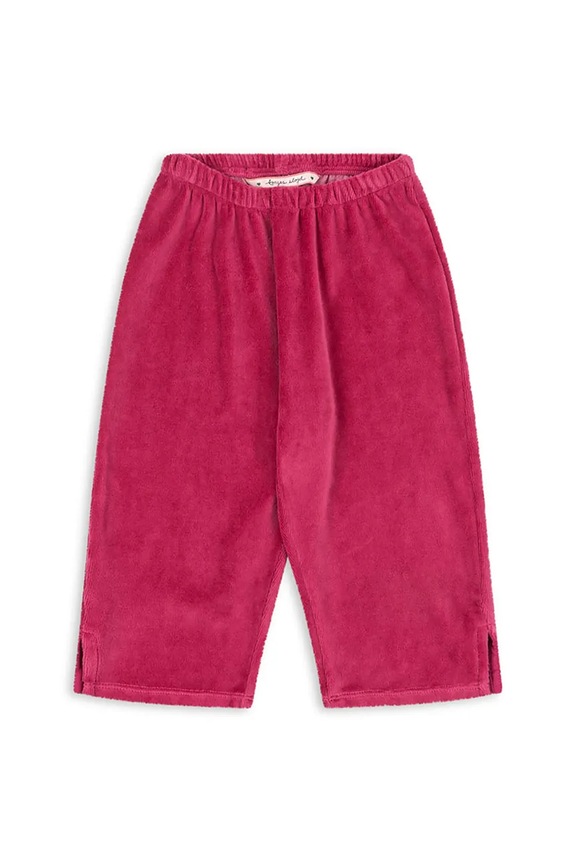 Konges Sløjd gyerek pamut melegítőnadrág VELOU PANTS GOTS sima burgundia KS104030.9BYA