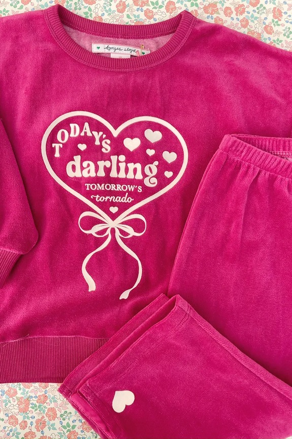 Konges Sløjd gyerek pamut melegítőnadrág VELOU PANTS GOTS KS104030.9BYA burgundia