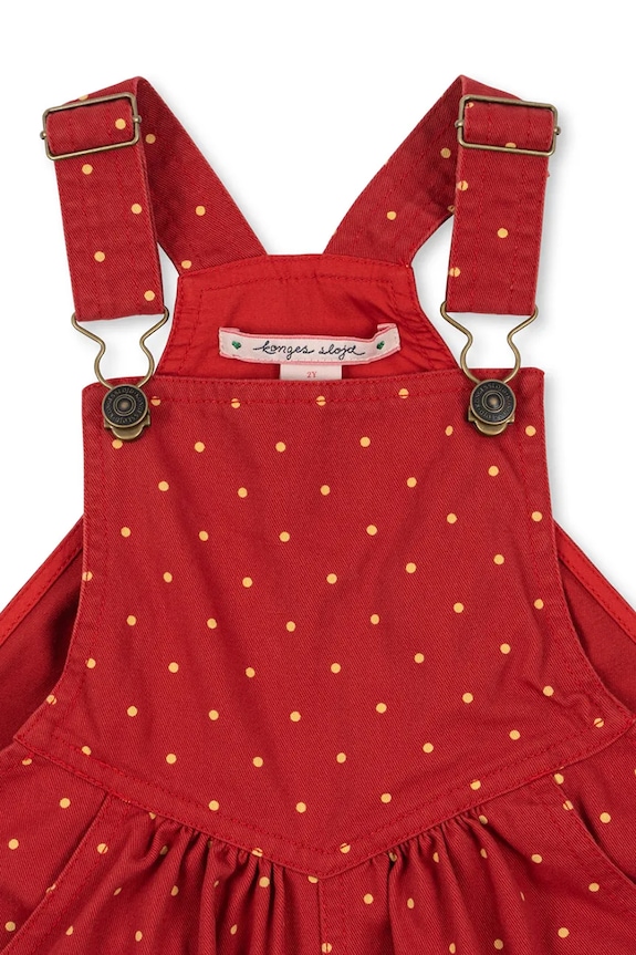 Παιδικό βαμβακερό παντελόνι Konges Sløjd NOLA OVERALLS GOTS κόκκινο KS103945.9BYA
