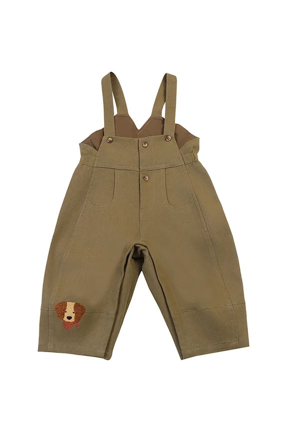 Detské nohavice na traky Donsje Lewes Overalls 3041300 zelená AW25
