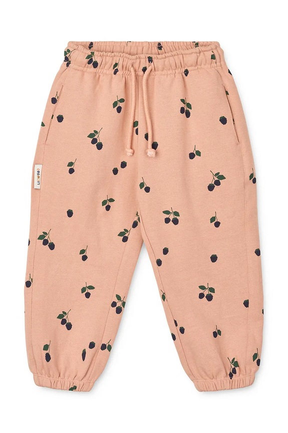 Liewood gyerek pamut melegítőnadrág Arlo Printed Sweatpants dzsörzé narancssárga LW20074.9BYA