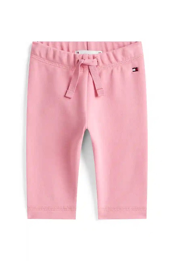 Tommy Hilfiger spodnie bawełniane niemowlęce bawełna różowy KN0KN02073.9BYA