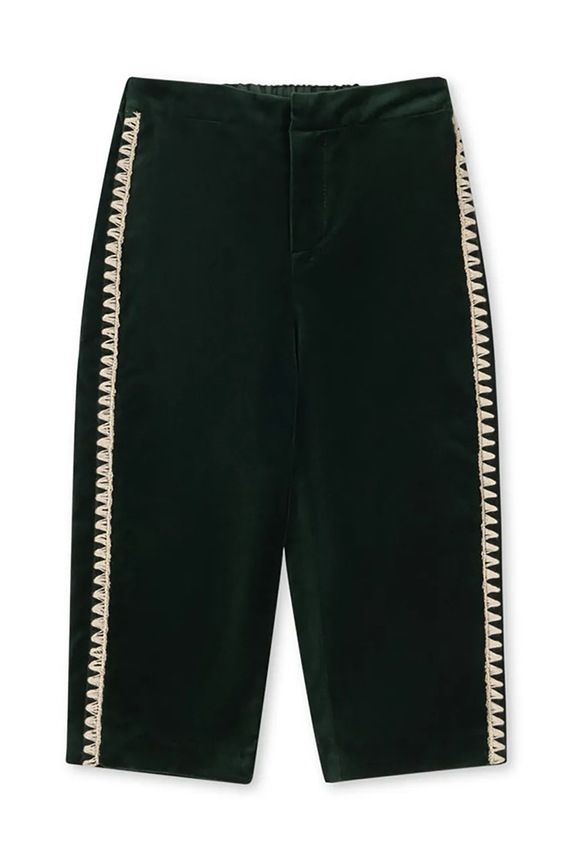 Детские велюровые брюки Konges Sløjd ROCKY PANTS KS104413.9BYA зелёный AW25