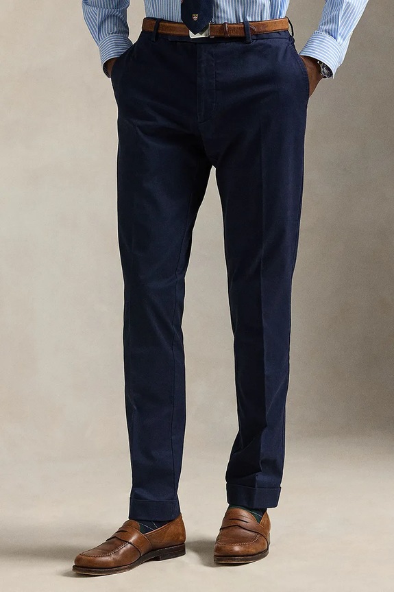 Abbigliamento Polo Ralph Lauren pantaloni chinos da uomo in cotone con elastan 715958495 blu navy