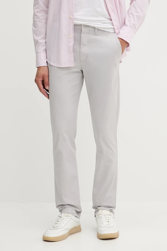 Tommy Hilfiger pantaloni chinos bărbați din bumbac cu elastan drept gri MW0MW40262