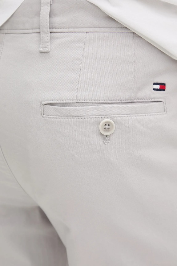 Tommy Hilfiger pantaloni chinos bărbați din bumbac cu elastan gri MW0MW40262