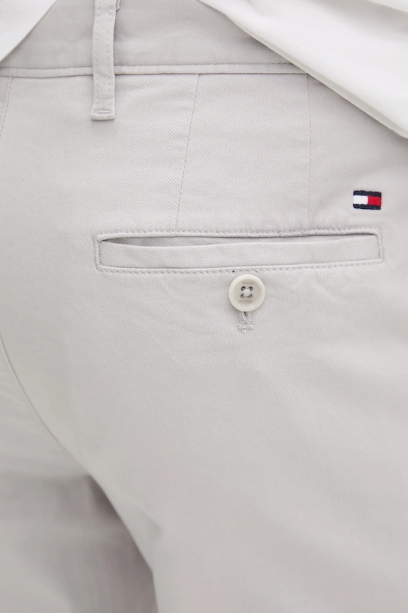 Tommy Hilfiger pantaloni chinos bărbați din bumbac cu elastan gri MW0MW40262
