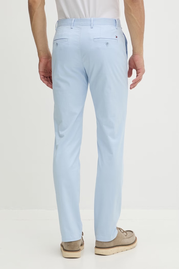 Ρούχα Tommy Hilfiger Παντελόνι chino ανδρικό βαμβακερό με ελαστάν MW0MW40262 μπλε