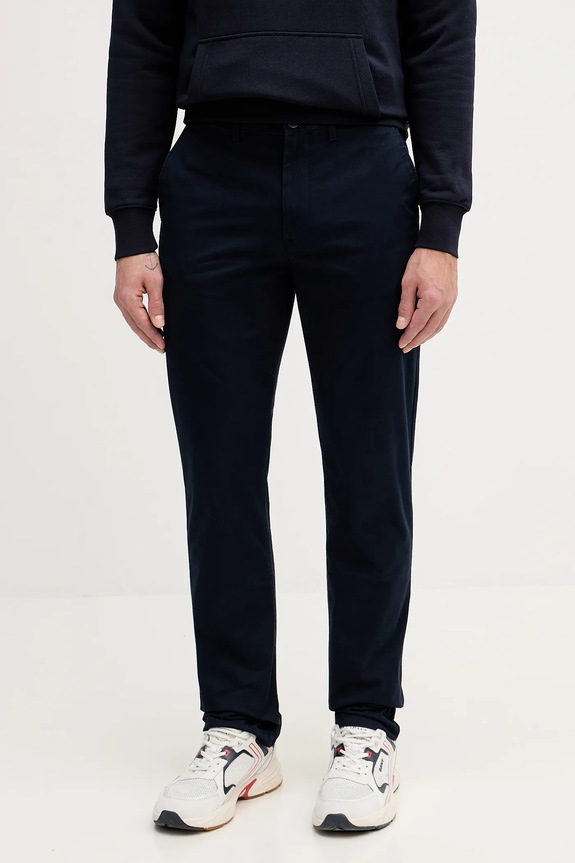 Tommy Hilfiger spodnie chinos męskie bawełniane z elastanem z elastanem granatowy MW0MW40262