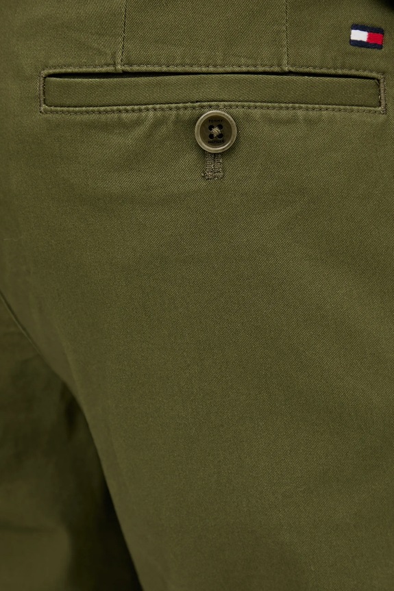 Tommy Hilfiger παντελόνι chino ανδρικό από βαμβάκι με ελαστάν πράσινο MW0MW40262