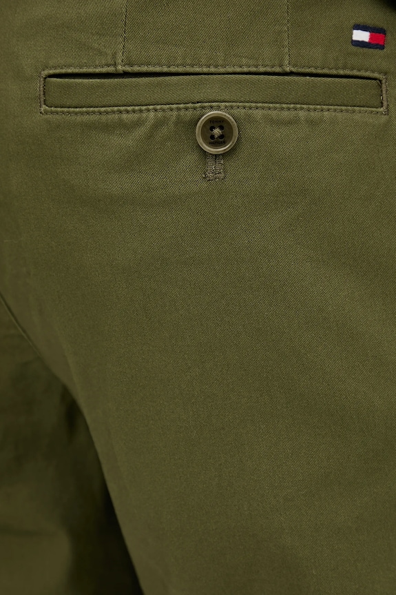 Tommy Hilfiger παντελόνι chino ανδρικό από βαμβάκι με ελαστάν πράσινο MW0MW40262