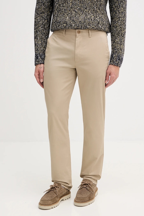 Tommy Hilfiger spodnie chinos męskie bawełniane z elastanem beżowy MW0MW40262
