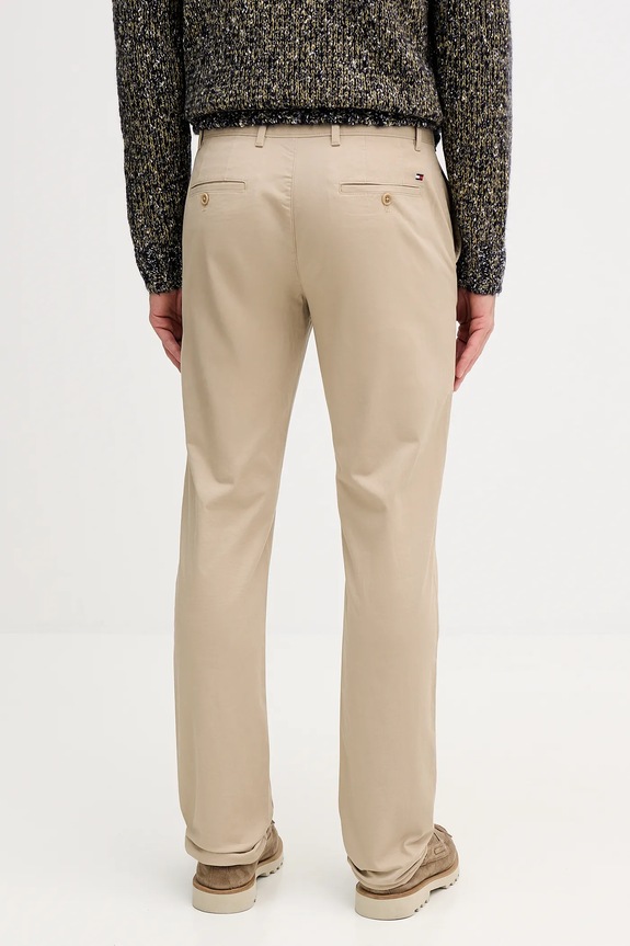 Odzież Tommy Hilfiger spodnie chinos męskie bawełniane z elastanem MW0MW40262 beżowy