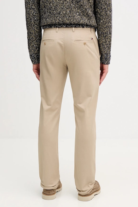 Odzież Tommy Hilfiger spodnie chinos męskie bawełniane z elastanem MW0MW40262 beżowy