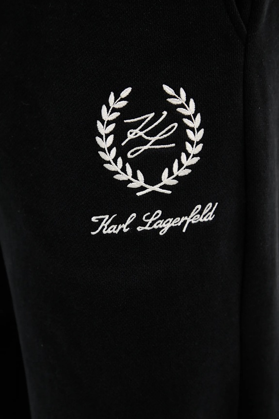 Βαμβακερό παντελόνι Karl Lagerfeld μαύρο A3M44004