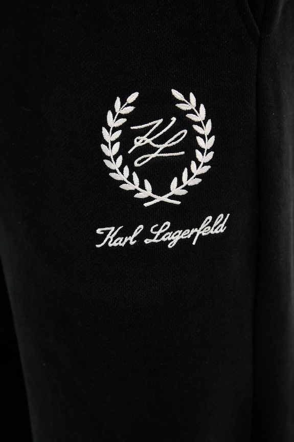 Βαμβακερό παντελόνι Karl Lagerfeld μαύρο A3M44004