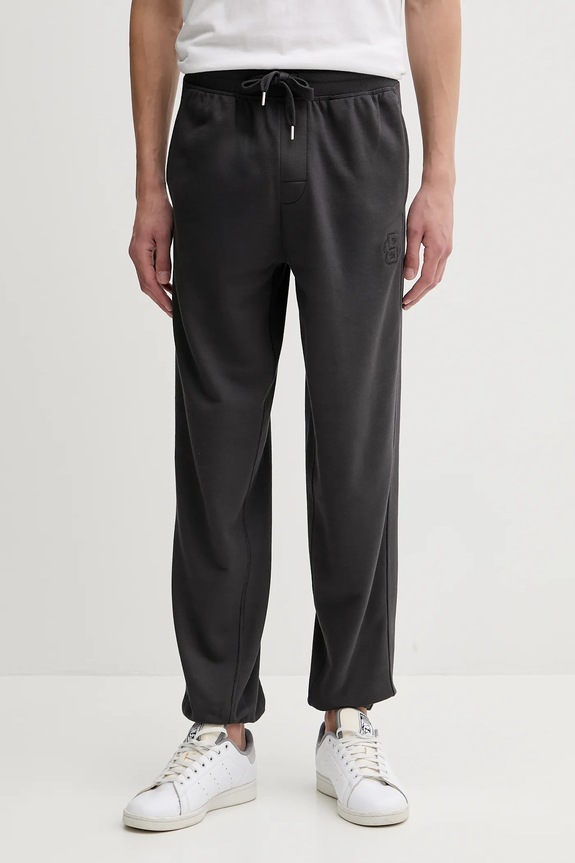 BOSS spodnie dresowe bawełniane BB Patch Pants bawełna szary 50545528
