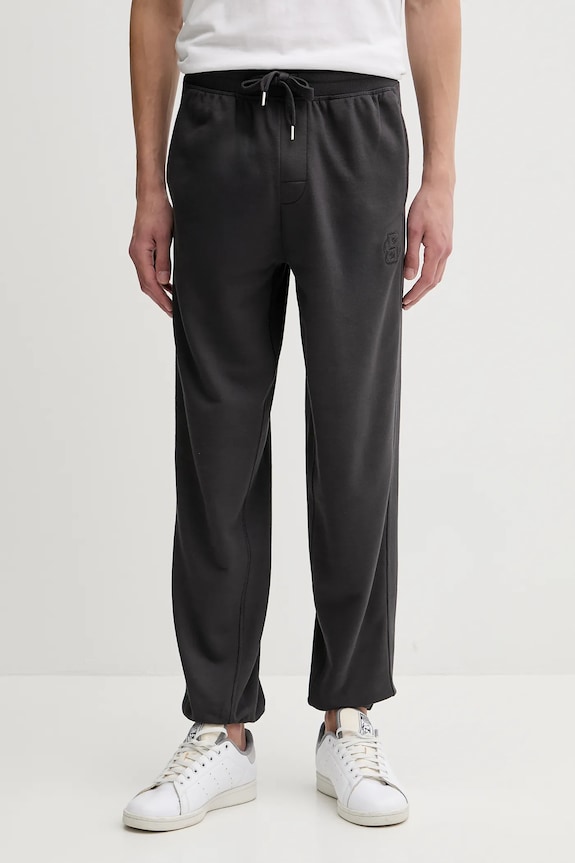 BOSS spodnie dresowe bawełniane BB Patch Pants bawełna szary 50545528