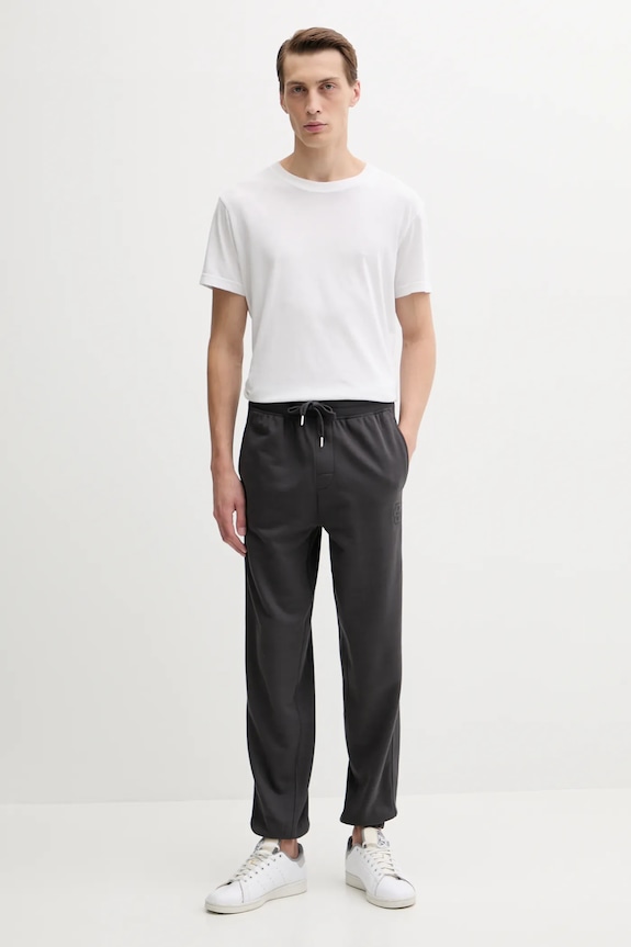 BOSS spodnie dresowe bawełniane BB Patch Pants 50545528 szary AW25