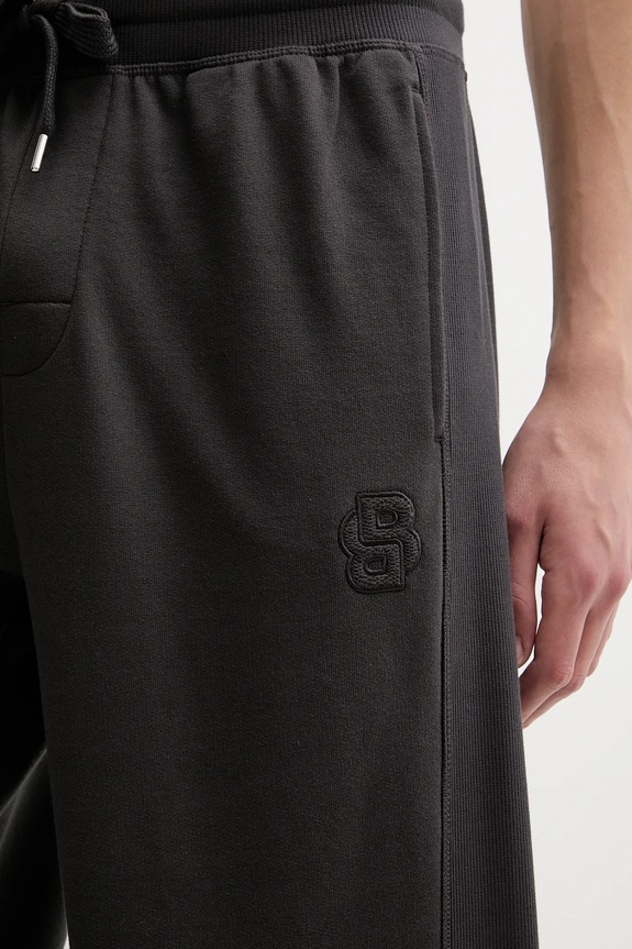 BOSS spodnie dresowe bawełniane BB Patch Pants szary 50545528