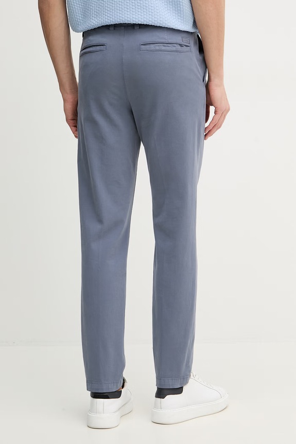 Oblečenie BOSS nohavice chinos pánske bavlnené s elastanom H-Kane1 50543304 modrá
