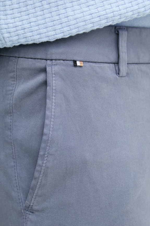 BOSS nohavice chinos pánske bavlnené s elastanom H-Kane1 modrá 50543304