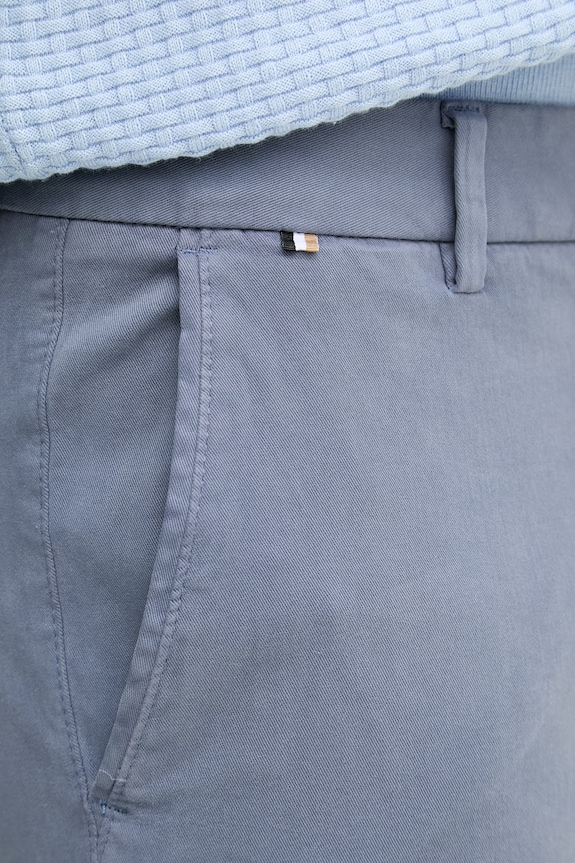 BOSS nohavice chinos pánske bavlnené s elastanom H-Kane1 modrá 50543304