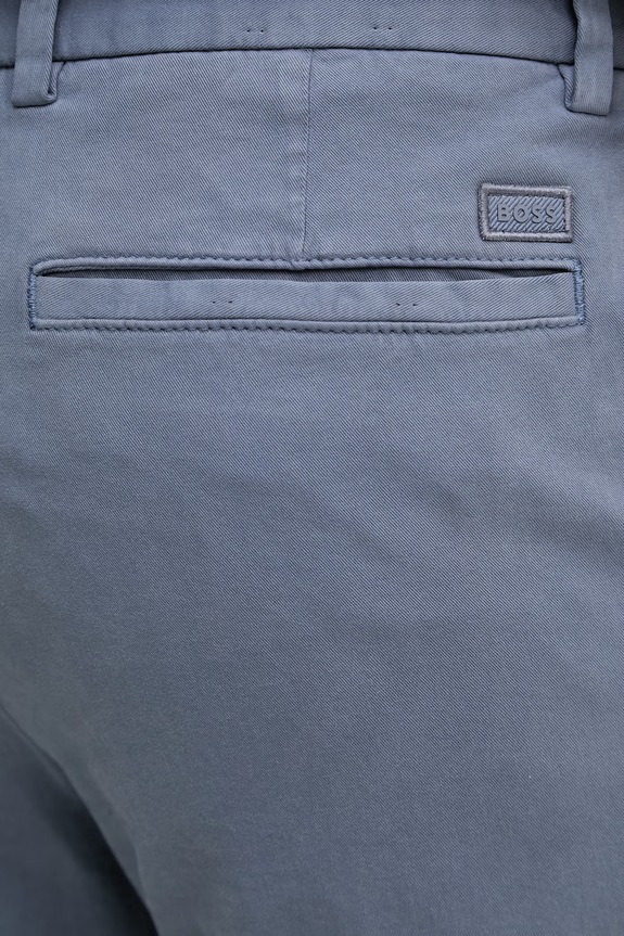 BOSS nohavice chinos pánske bavlnené s elastanom H-Kane1 50543304 modrá