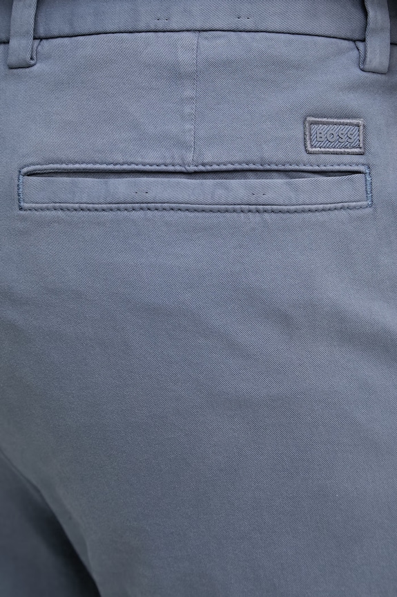 BOSS nohavice chinos pánske bavlnené s elastanom H-Kane1 50543304 modrá