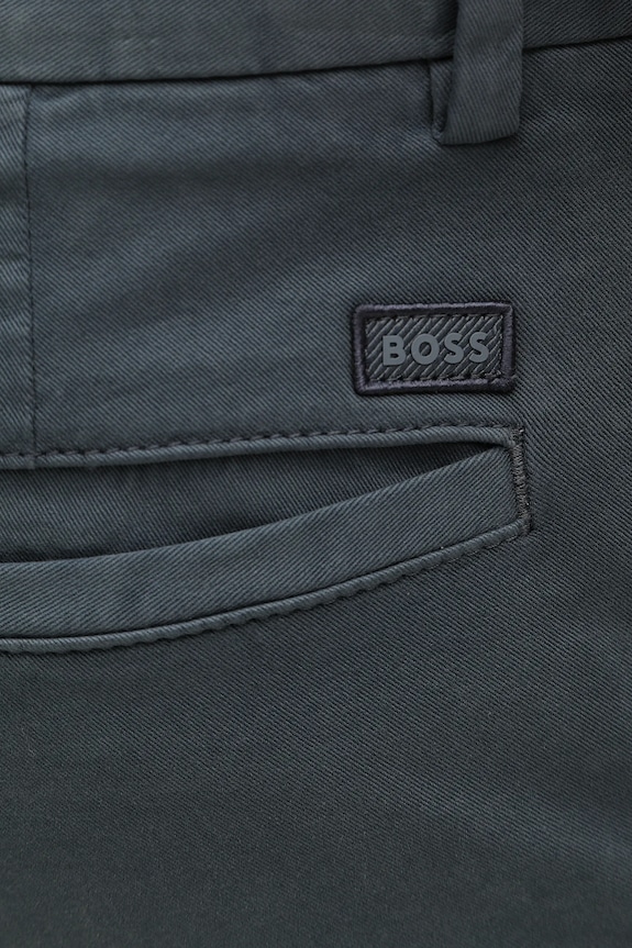 BOSS nohavice chinos pánske bavlnené s elastanom H-Kane1 modrá 50543304