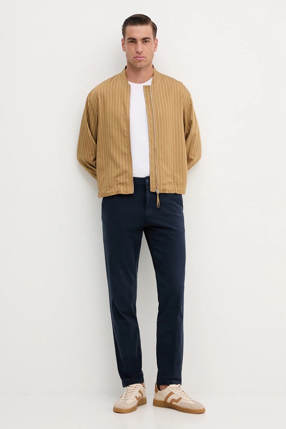 BOSS pantaloni chinos bărbătești din bumbac cu elastan H-Kane1 50543304 bleumarin SS26