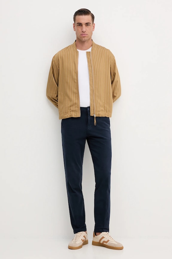 BOSS pantaloni chinos bărbătești din bumbac cu elastan H-Kane1 50543304 bleumarin SS26